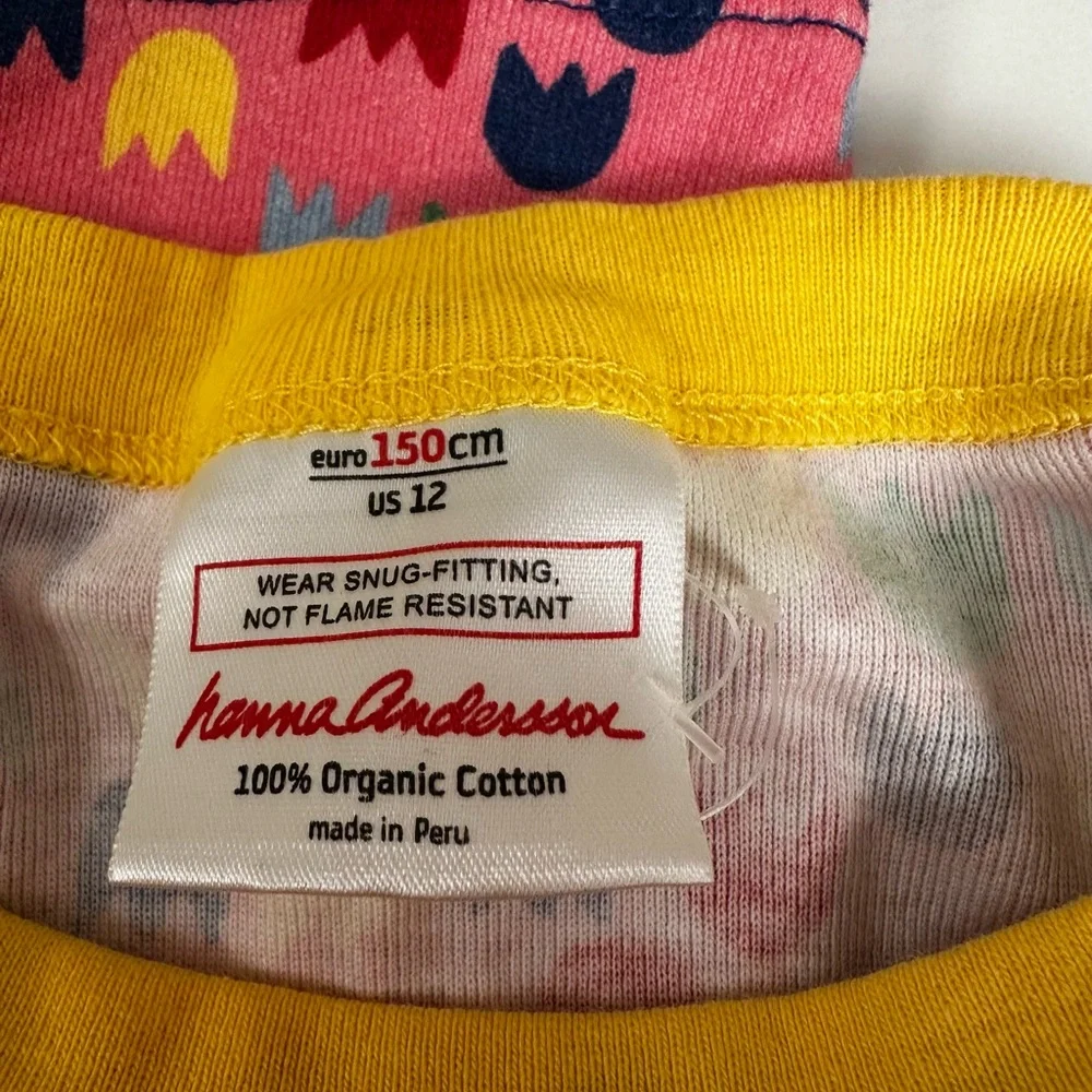 Hanna Andersson Multicolor Tulip Kids Pajama Set Size 12, new with tags